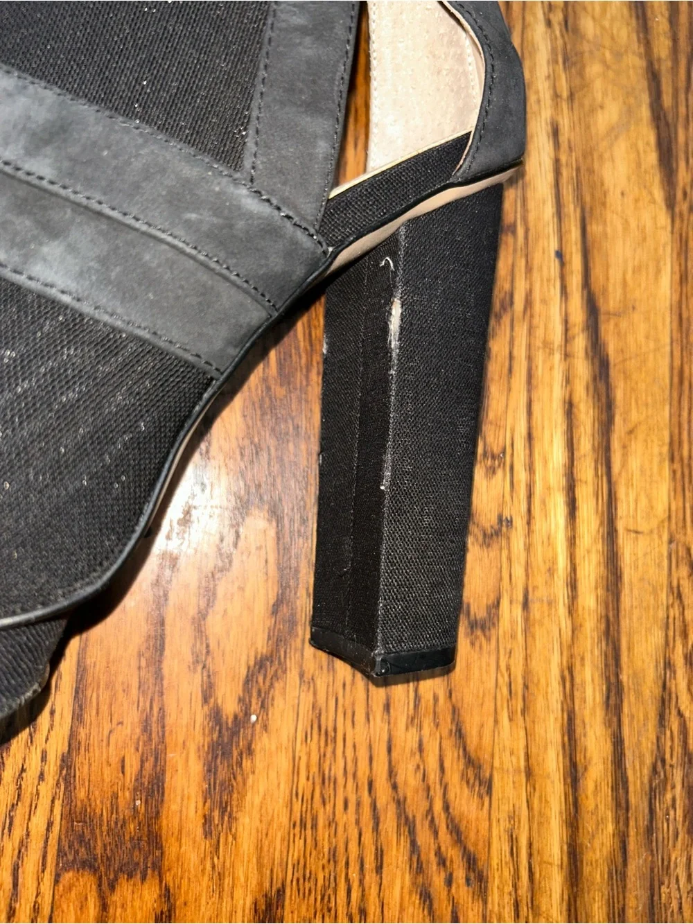 Calvin Klein Black Cutout Mesh Platform Heels - Size 8